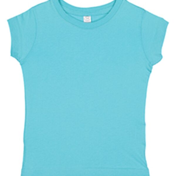 Toddler 4.5 oz. Girls' Fine Jersey Longer Length T-Shirt Thumbnail